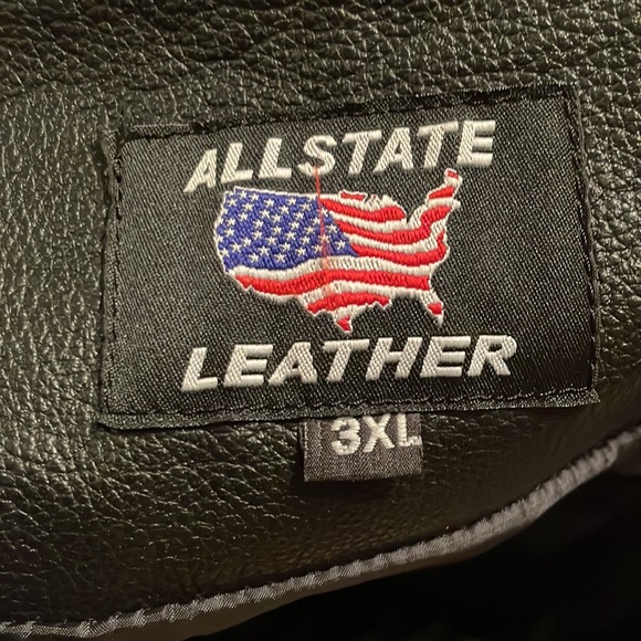 Men's ALLSTATE black leather chaps with side zippers. Size 3XL - Picture 4 of 4